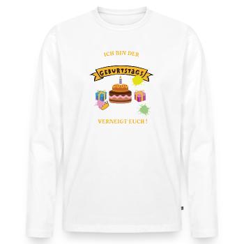 Paintball Spieler Geburtstag Trainer Geb - Männer Premium Bio Langarmshirt - Weiß - Vorne - Nico (187cm)