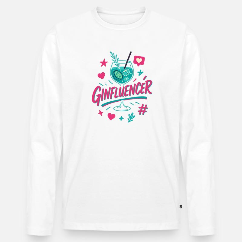 Ginfluencer - Männer Premium Bio Langarmshirt - Weiß