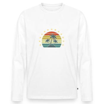 Barcelona Abireise 2023 Abifahrt Abi Reise Abitur - Männer Premium Bio Langarmshirt - Weiß - Vorne - Nico (187cm)