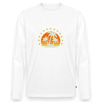 Goldstrand 2023 Abireise Abifahrt Abi Party Reise - Männer Premium Bio Langarmshirt - Weiß - Vorne - Nico (187cm)