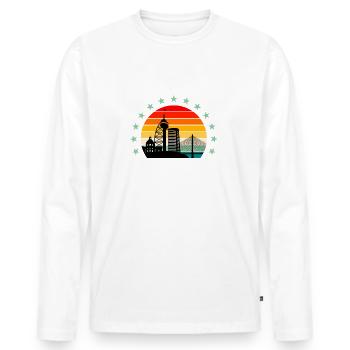 Lissabon 2023 Abireise Klassenfahrt Abi Abifahrt - Männer Premium Bio Langarmshirt - Weiß - Vorne - Nico (187cm)