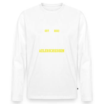Schützenkönig 2023 Adlerschiessen Schützenfest - Männer Premium Bio Langarmshirt - Weiß - Vorne - Nico (187cm)
