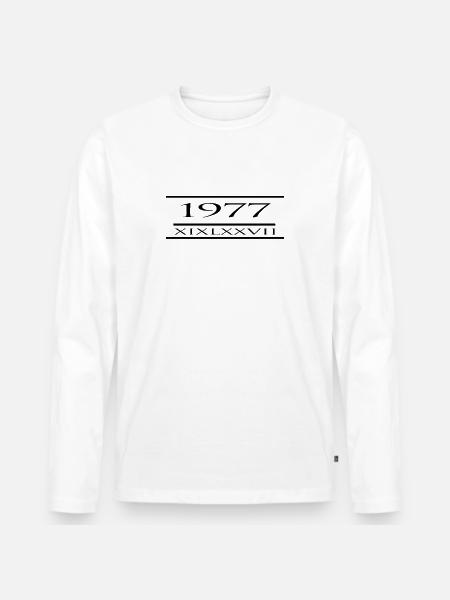 Born in 1977 - Men's Premium Organic Long Sleeve Shirt - white