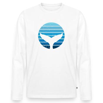 Sauvez les baleines Océan Orque Baleine bleue Baleine à bosse - T-shirt manches longues Premium bio Homme - blanc - Devant - Nico (187cm)