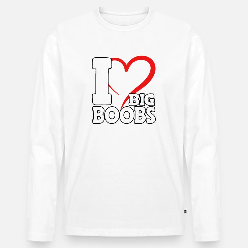 I love big boobs - Männer Premium Bio Langarmshirt - undefined