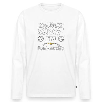 Je ne suis pas petit, je suis de taille amusante - T-shirt manches longues Premium bio Homme - blanc - Devant - Nico (187cm)