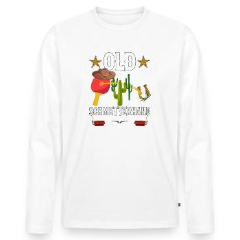 Old Schmetterhand Tischtennis Design - Männer Premium Bio Langarmshirt - Weiß - Vorne - Nico (187cm)
