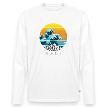 Bali - Indonésie - T-shirt manches longues Premium bio Homme - blanc - Devant - Nico (187cm)