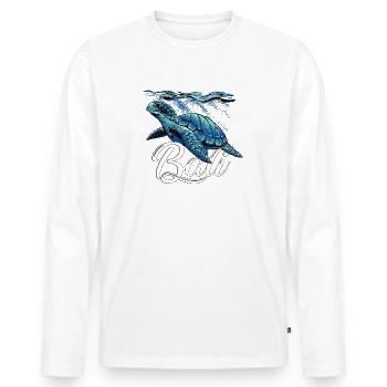 Bali - Indonesien - Schildkröte - Männer Premium Bio Langarmshirt - Weiß - Vorne - Nico (187cm)