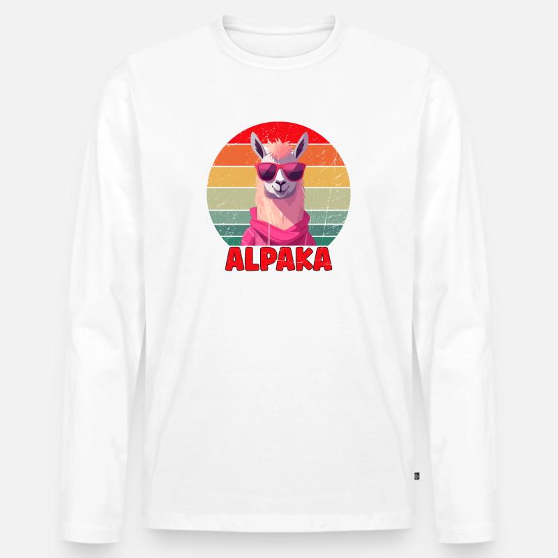 Cool Alpaka Design - Männer Premium Bio Langarmshirt - undefined