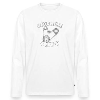 Bedrohte Art - Verbrennungsmotor Auto Design - Männer Premium Bio Langarmshirt - Weiß - Vorne - Nico (187cm)