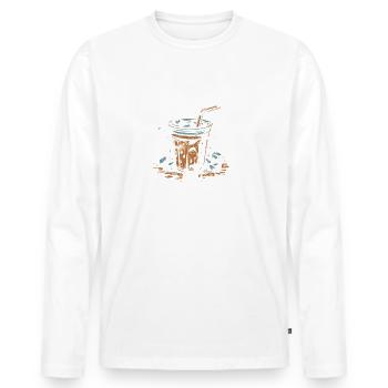You had me at cold brew - Men's Premium Organic Long Sleeve Shirt - white - Front - Nico (187cm)