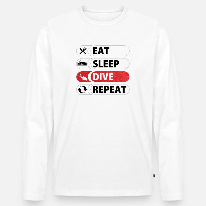 Eat Sleep Dive Repeat - Männer Premium Bio Langarmshirt - undefined