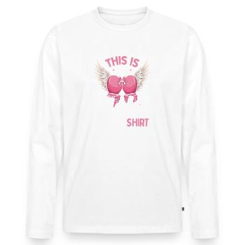 This is my fight Shirt - fight cancer - Männer Premium Bio Langarmshirt - Weiß - Vorne - Nico (187cm)