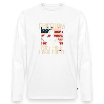 La liberté n’est pas un frais - j’ai payé pour ça - Army Soldat - T-shirt manches longues Premium bio Homme - blanc - Devant - Nico (187cm)