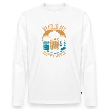Beer is my happy Juice - Men's Premium Organic Long Sleeve Shirt - white - Front - Nico (187cm)