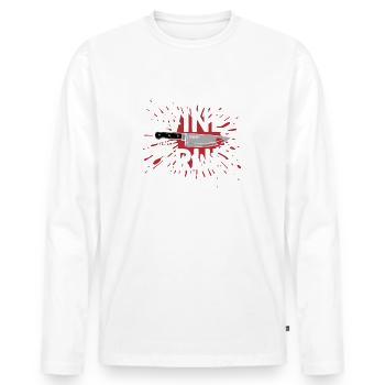 Dogs, Wine & True Crime – Funny Design - Men's Premium Organic Long Sleeve Shirt - white - Front - Nico (187cm)