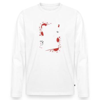 Chiens, vin et true crime – Funny Design - T-shirt manches longues Premium bio Homme - blanc - Devant - Nico (187cm)