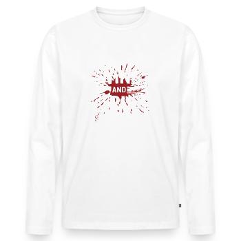 Dogs, Wine & True Crime – Funny Design - Men's Premium Organic Long Sleeve Shirt - white - Front - Nico (187cm)