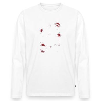 Dogs, Wine & True Crime – Funny Design - Men's Premium Organic Long Sleeve Shirt - white - Front - Nico (187cm)