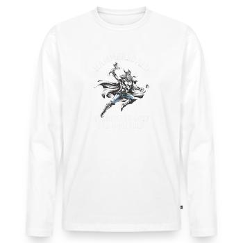 Hammersbald – Dieu nordique de l’impatience - T-shirt manches longues Premium bio Homme - blanc - Devant - Nico (187cm)