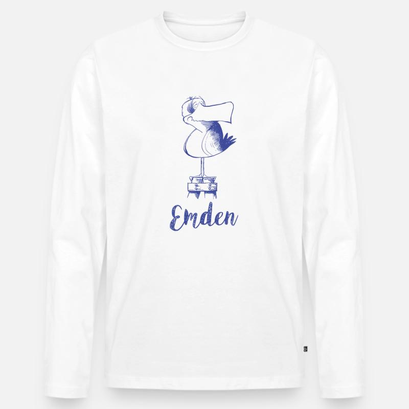 Moewe Emden - Männer Premium Bio Langarmshirt - Weiß