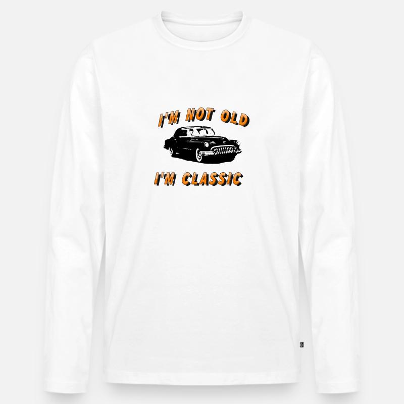 Oldtimer - Männer Premium Bio Langarmshirt - Weiß