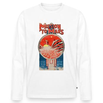 Mars Vintage - Men's Premium Organic Long Sleeve Shirt - white - Front - Nico (187cm)
