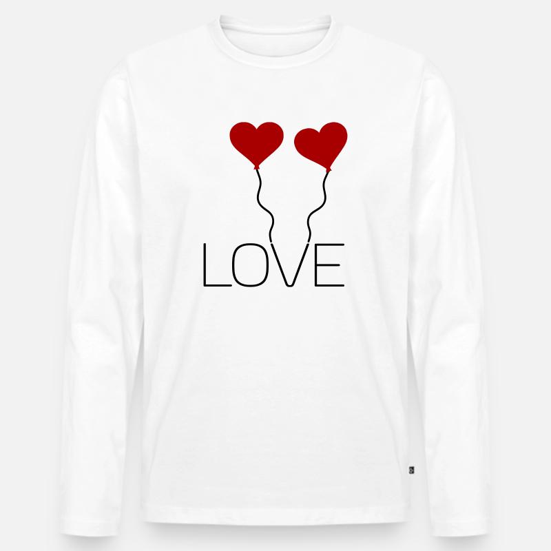 Love - Männer Premium Bio Langarmshirt - Weiß