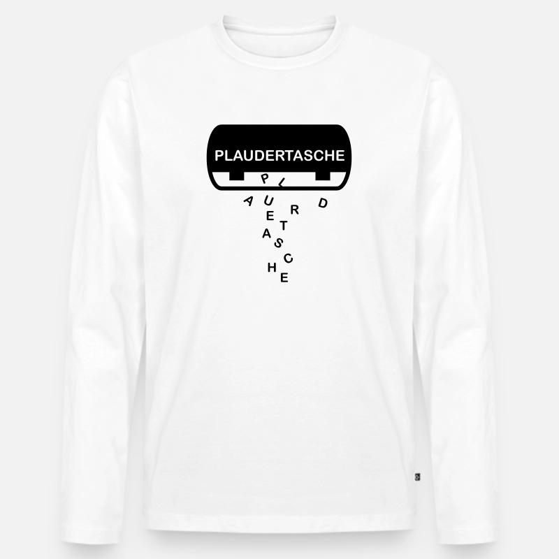 Plaudertasche - Männer Premium Bio Langarmshirt - Weiß