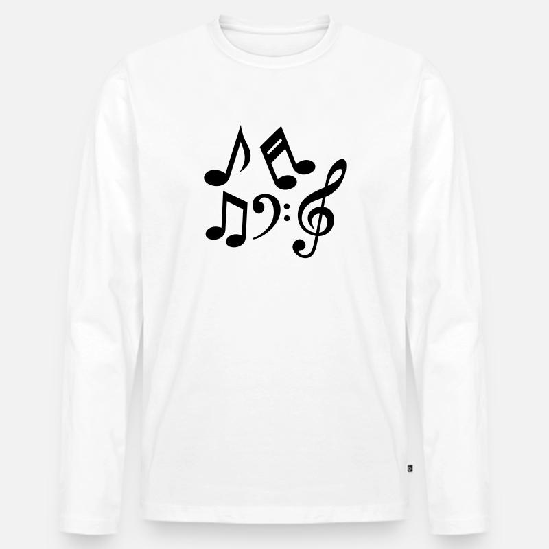 Musik Noten - Männer Premium Bio Langarmshirt - Weiß