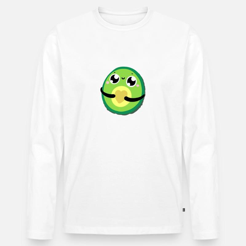 Cuqui Avocado - Männer Premium Bio Langarmshirt - Weiß