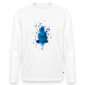 Buddha Yoga Yogi Art - T-shirt manches longues Premium bio Homme - blanc - Devant - Nico (187cm)