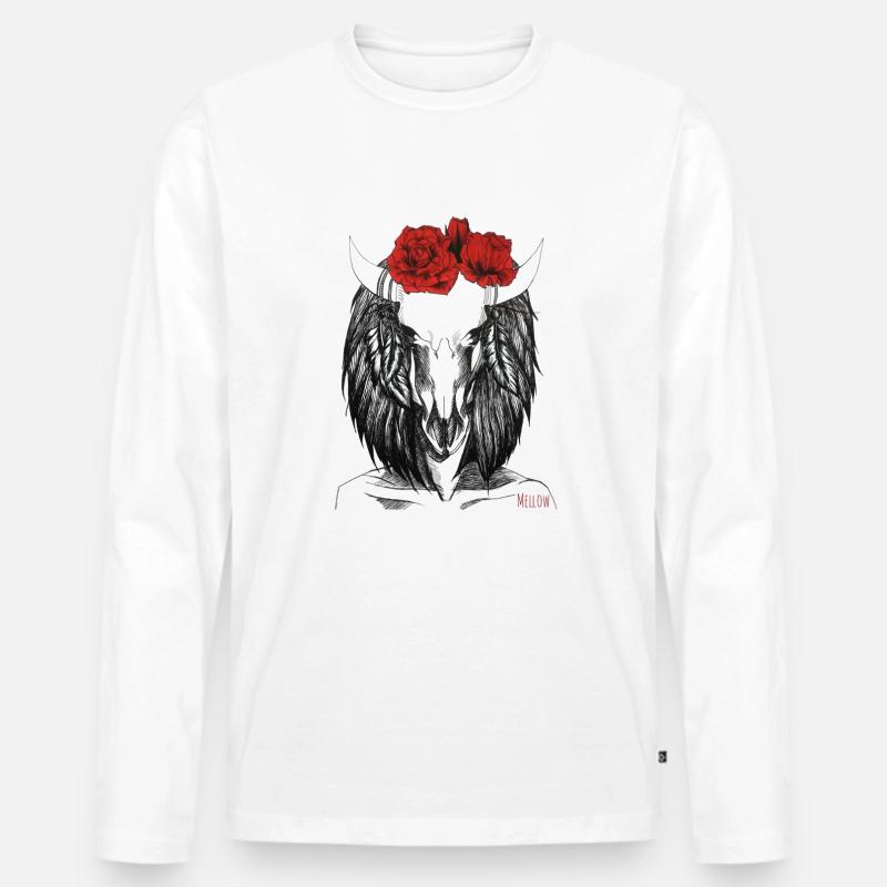Sternzeichen -Taurus - Männer Premium Bio Langarmshirt - Weiß