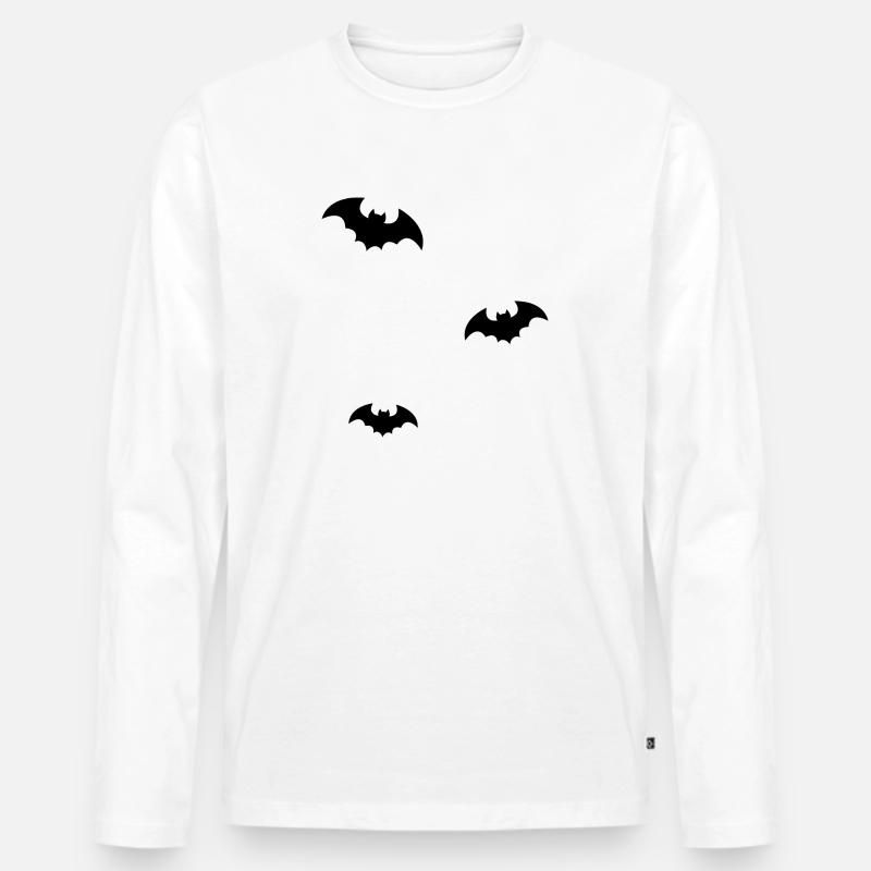 Fledermäuse - Männer Premium Bio Langarmshirt - Weiß