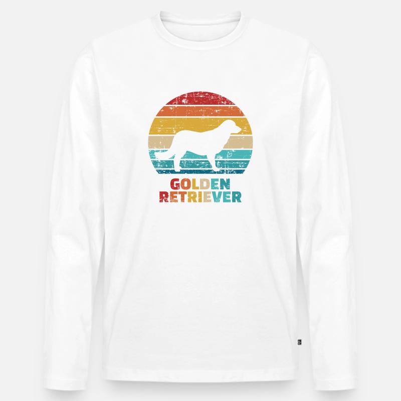 Golden Retriever - Männer Premium Bio Langarmshirt - Weiß