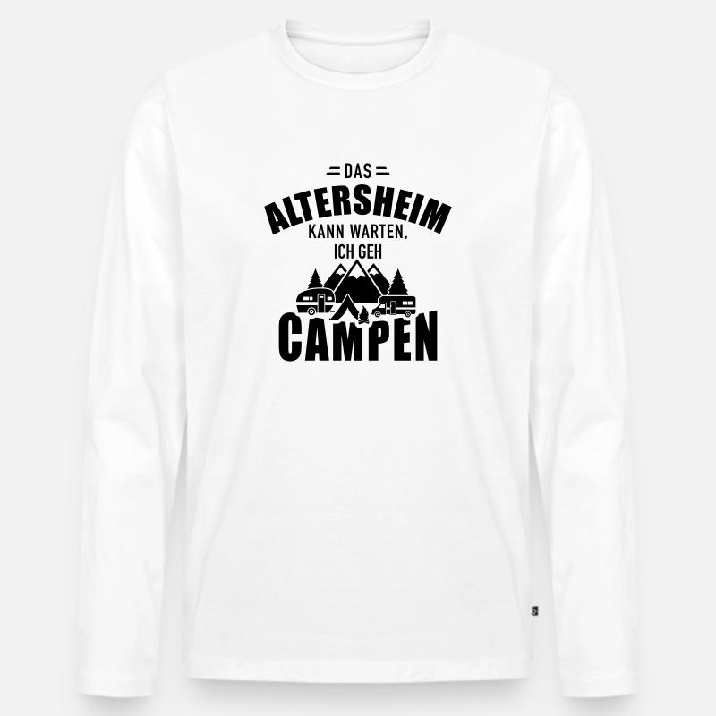 Camping - Männer Premium Bio Langarmshirt - Weiß
