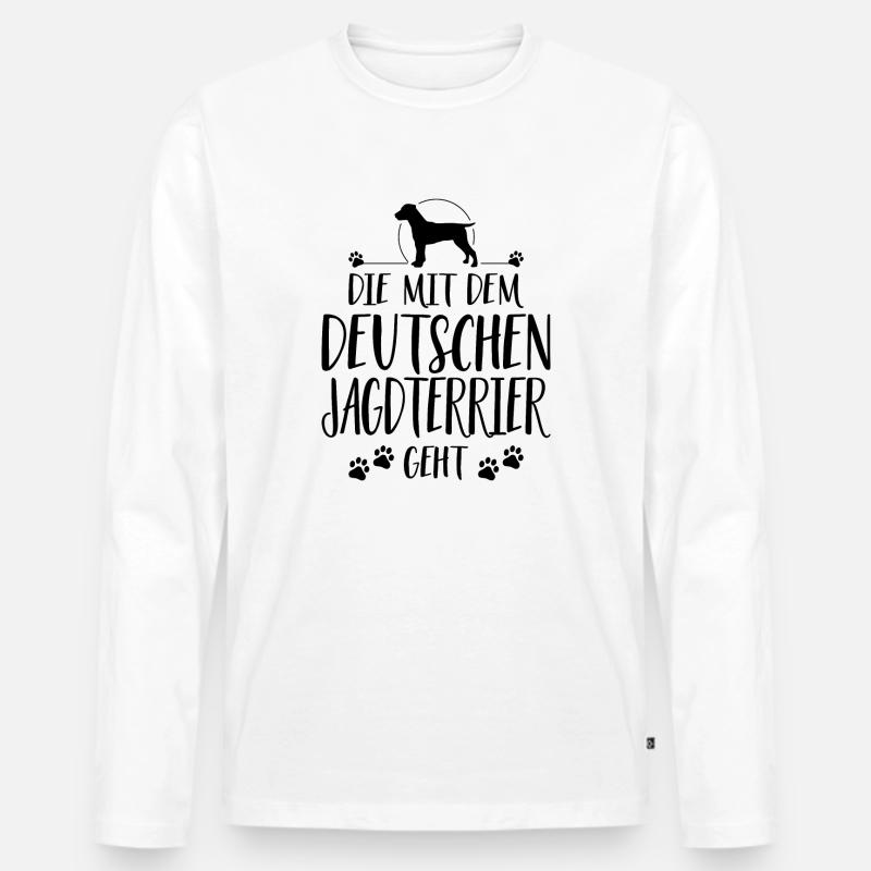 DIE MIT DEUTSCHEN JAGDTERRIER GEHT Wilsigns Hunde - Männer Premium Bio Langarmshirt - Weiß