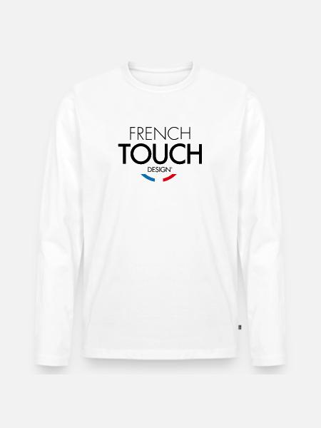 French Touch Design - T-shirt manches longues Premium bio Homme - blanc