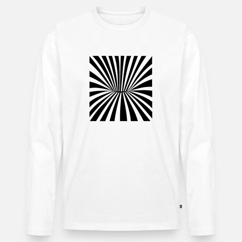optic illusion 5 - Männer Premium Bio Langarmshirt - Weiß