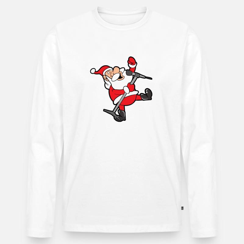 Weihnachtsmann - Männer Premium Bio Langarmshirt - Weiß
