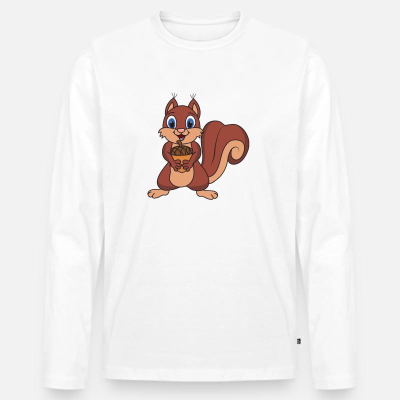 Eichhörnchen - Männer Premium Bio Langarmshirt - Weiß