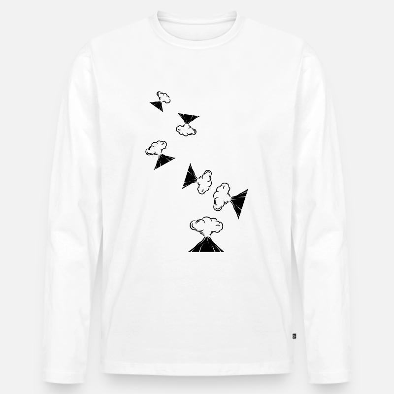 Vulkan icon symbol - Männer Premium Bio Langarmshirt - Weiß