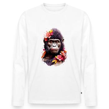 Gorilla V1 24 23 - Men's Premium Organic Long Sleeve Shirt - white - Front - Nico (187cm)