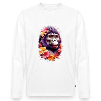 Gorilla V1 24 19 - Men's Premium Organic Long Sleeve Shirt - white - Front - Nico (187cm)