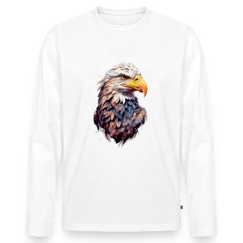 Adler Eagle V24 02 - Men's Premium Organic Long Sleeve Shirt - white - Front - Nico (187cm)