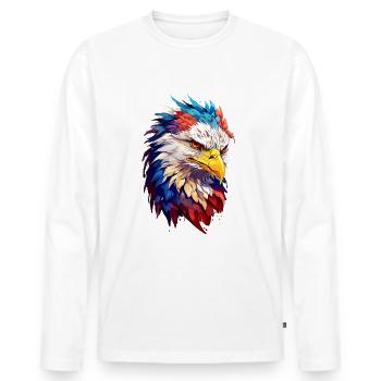 Adler Eagle V24 04 - T-shirt manches longues Premium bio Homme - blanc - Devant - Nico (187cm)