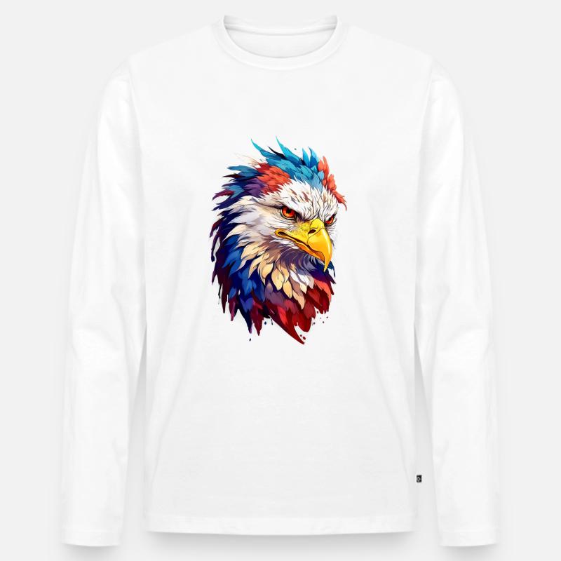 Adler Eagle V24 04 - Männer Premium Bio Langarmshirt - Weiß