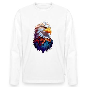 Adler Eagle V24 09 - T-shirt manches longues Premium bio Homme - blanc - Devant - Nico (187cm)
