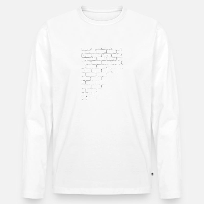Mauer - Männer Premium Bio Langarmshirt - Weiß